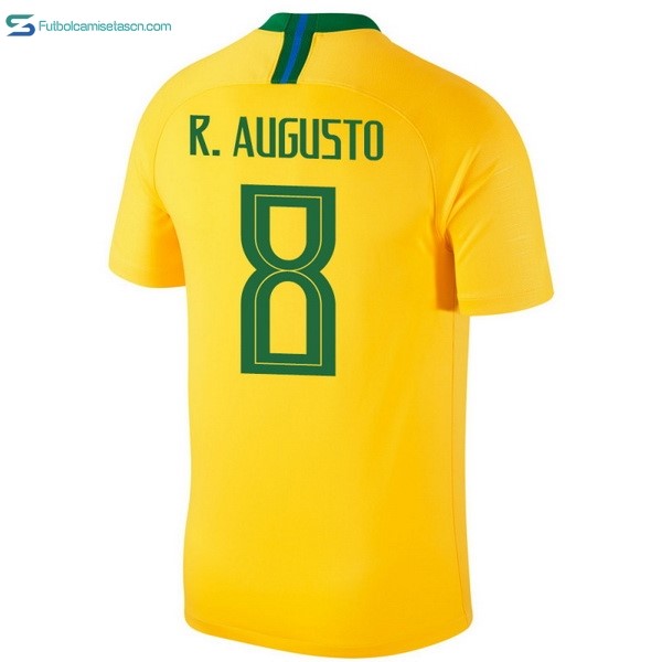 Camiseta Brasil 1ª R.Augusto 2018 Amarillo